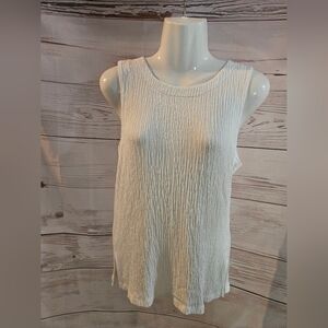 Anthropologie Cream Textured Button Front Tank Top – Size S